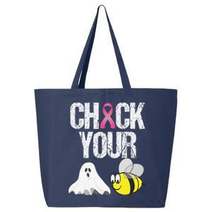 Check Your Boo Bees Funny Breast Cancer Halloween Gift 25L Jumbo Tote