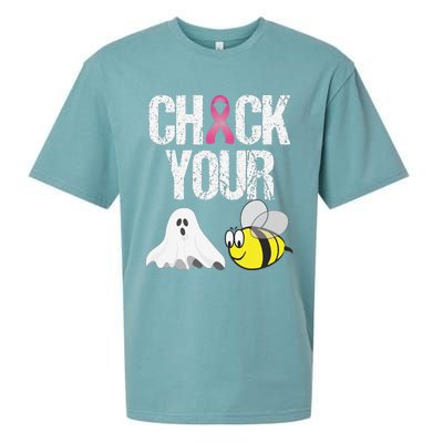 Check Your Boo Bees Funny Breast Cancer Halloween Gift Sueded Cloud Jersey T-Shirt