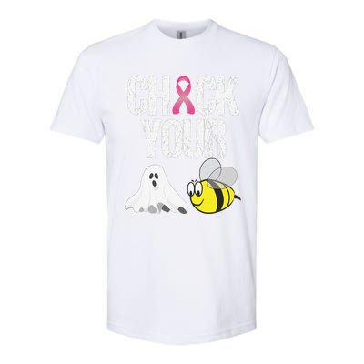 Check Your Boo Bees Funny Breast Cancer Halloween Gift Softstyle® CVC T-Shirt