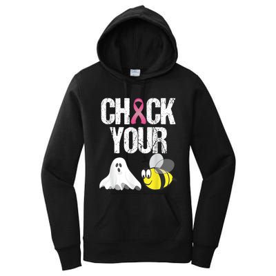 Check Your Boo Bees Shirt Funny Breast Cancer Halloween Gift Women's Pullover Hoodie