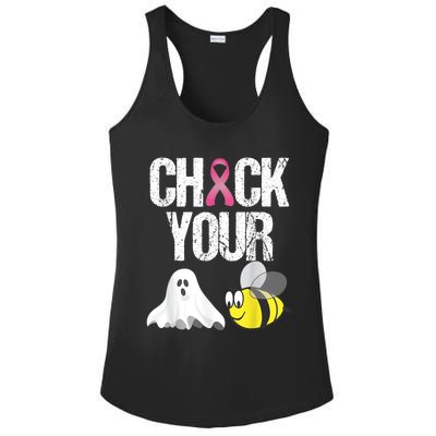 Check Your Boo Bees Shirt Funny Breast Cancer Halloween Gift Ladies PosiCharge Competitor Racerback Tank