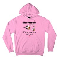 Check Your Boo Bees Mine Tried To Breast Cancer Awareness Hoodie