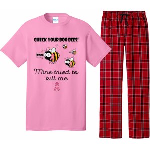 Check Your Boo Bees Mine Tried To Breast Cancer Awareness Pajama Set