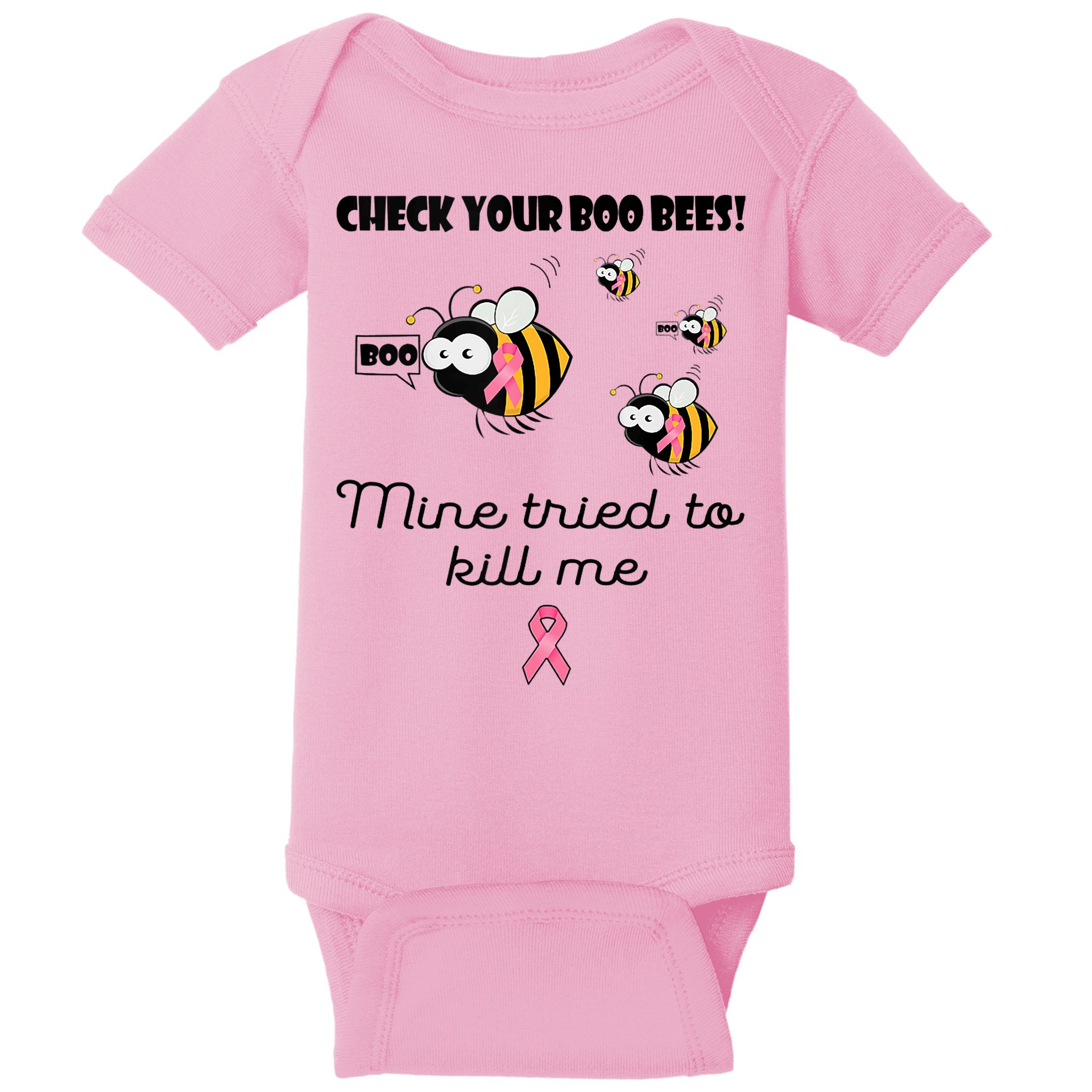 Check Your Boo Bees Mine Tried To Breast Cancer Awareness Baby Bodysuit
