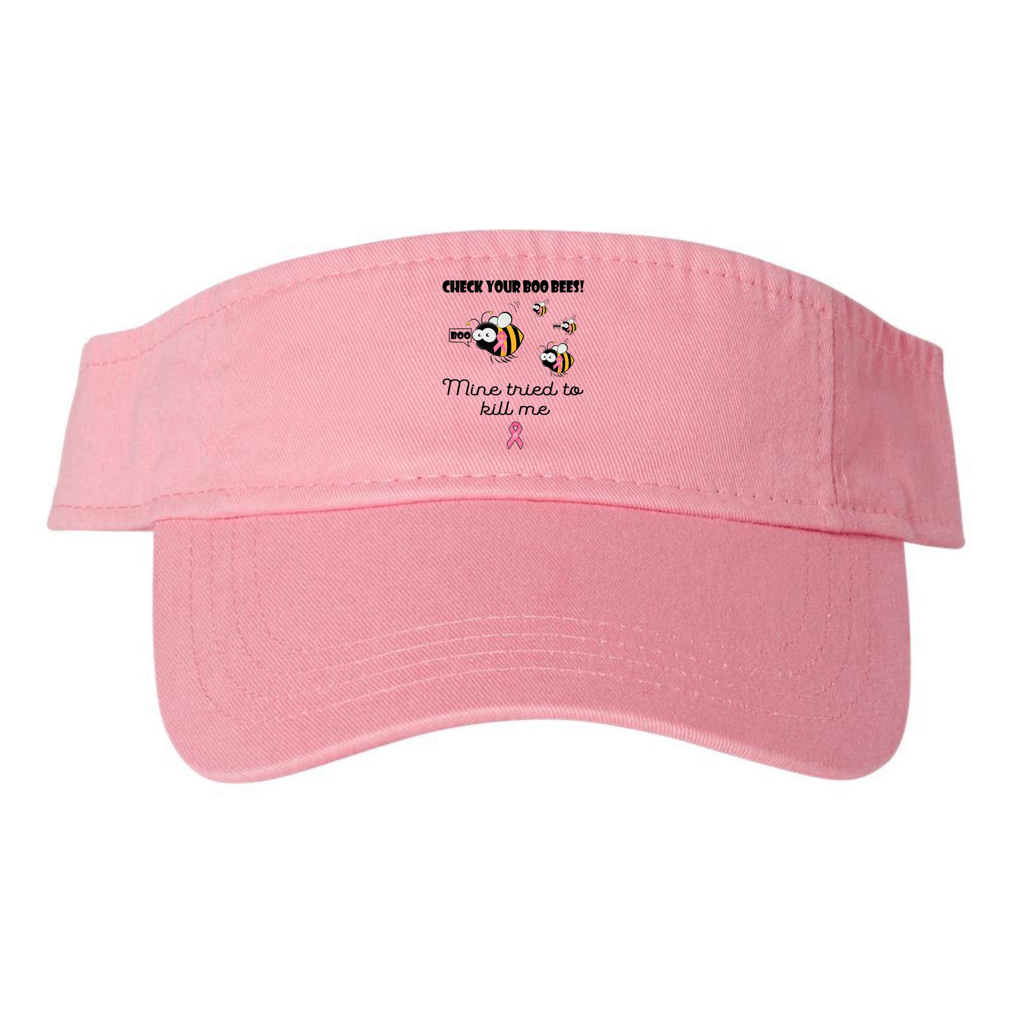 Check Your Boo Bees Mine Tried To Breast Cancer Awareness Visor