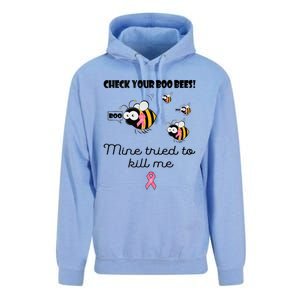 Check Your Boo Bees Mine Tried To Breast Cancer Awareness Unisex Surf Hoodie