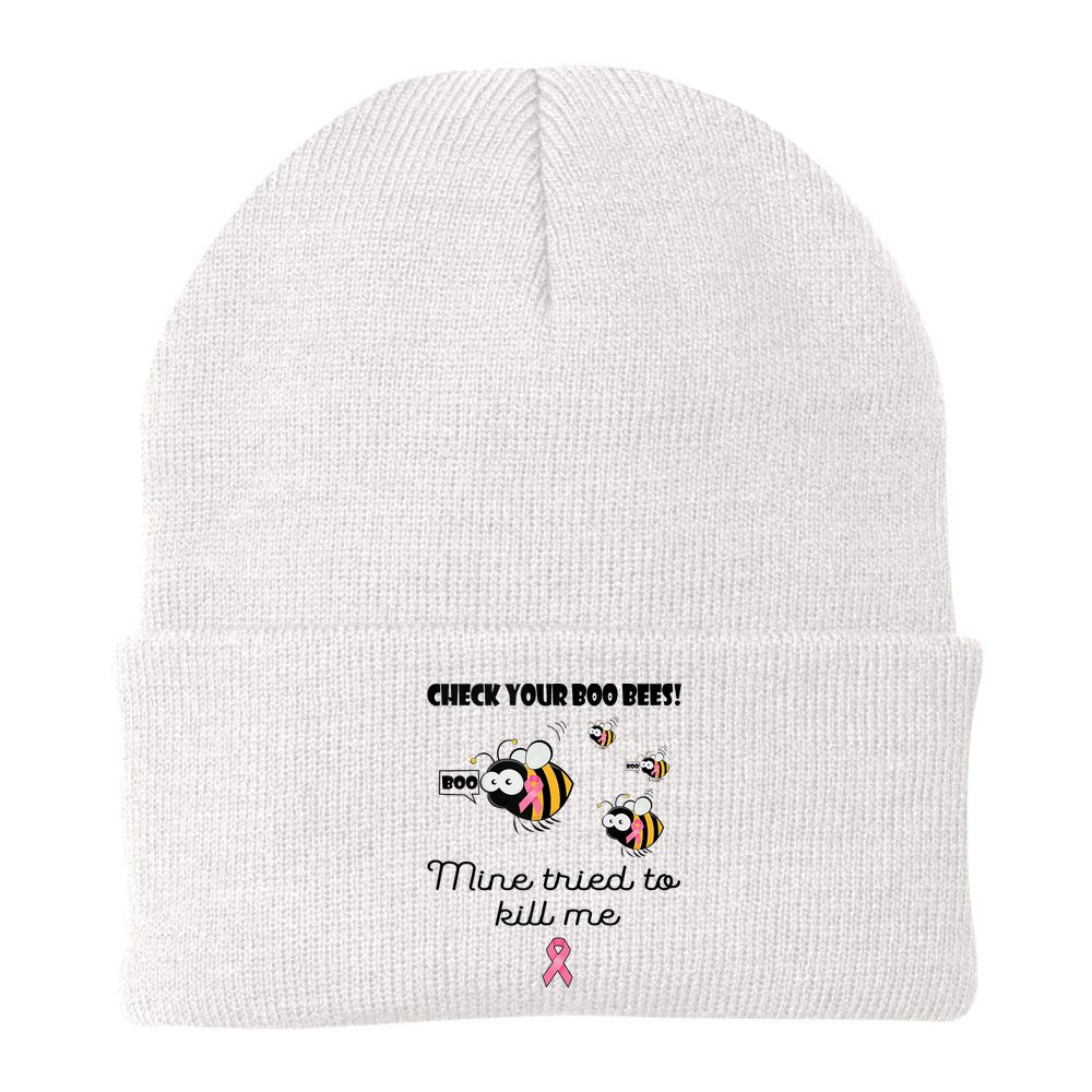 Check Your Boo Bees Mine Tried To Breast Cancer Awareness Beanie