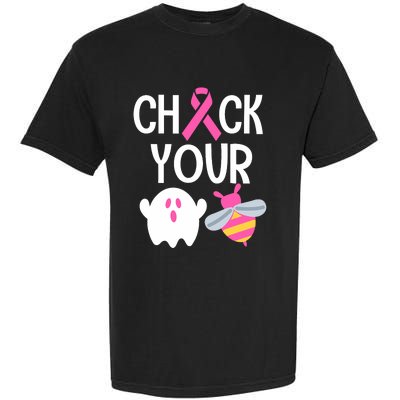 Check Your Breast Funny Cute Halloween Boo Bees Garment-Dyed Heavyweight T-Shirt