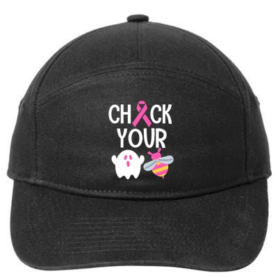 Check Your Breast Funny Cute Halloween Boo Bees 7-Panel Snapback Hat