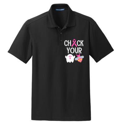 Check Your Breast Funny Cute Halloween Boo Bees Dry Zone Grid Polo