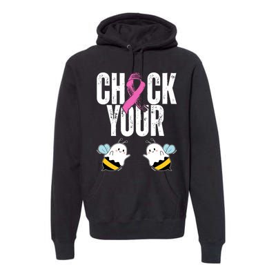 Check Your Boo Bees Funny Breast Cancer Halloween Premium Hoodie