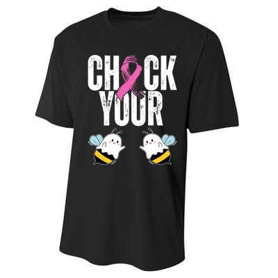 Check Your Boo Bees Funny Breast Cancer Halloween Performance Sprint T-Shirt