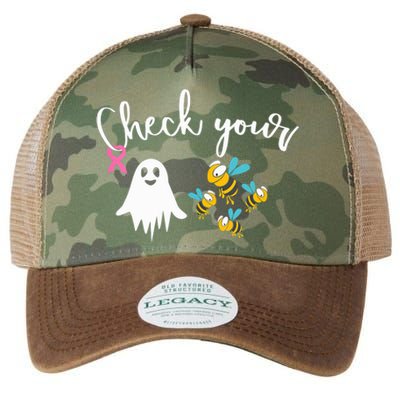 Check Your Boo Bees Breast Cancer Awareness Ribbon Legacy Tie Dye Trucker Hat