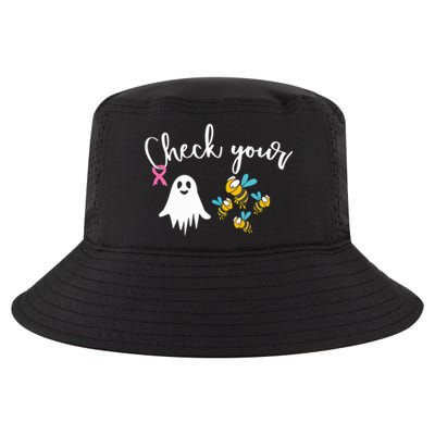 Check Your Boo Bees Breast Cancer Awareness Ribbon Cool Comfort Performance Bucket Hat