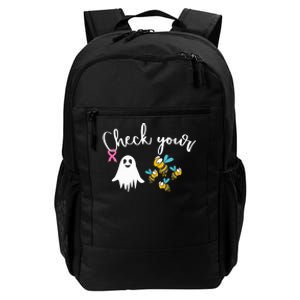 Check Your Boo Bees Breast Cancer Awareness Ribbon Daily Commute Backpack