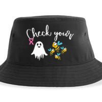 Check Your Boo Bees Breast Cancer Awareness Ribbon Sustainable Bucket Hat