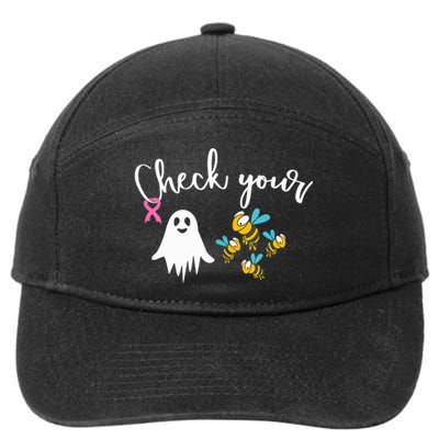 Check Your Boo Bees Breast Cancer Awareness Ribbon 7-Panel Snapback Hat