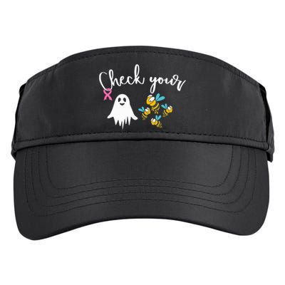 Check Your Boo Bees Breast Cancer Awareness Ribbon Adult Drive Performance Visor