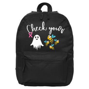 Check Your Boo Bees Breast Cancer Awareness Ribbon 16 in Basic Backpack