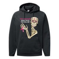 Check Your Boobs Mine Tried To Kill Me Sugar Skull Skeleton Performance Fleece Hoodie