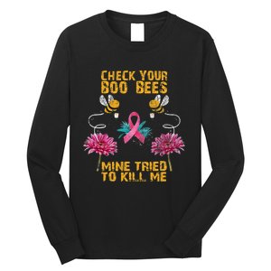 Check Your Boo Bees Mine Tried To Kill Me Funny Mothers Day Long Sleeve Shirt