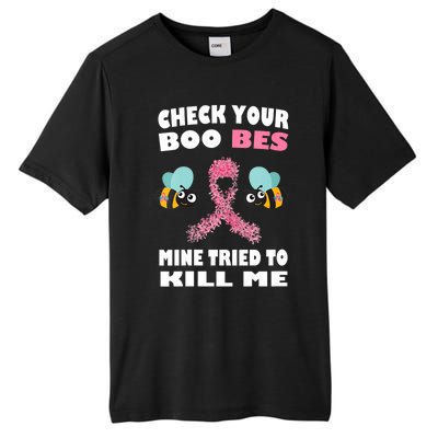 Check Your Boo Bees Mine Tried To Kill Me Funny Mothers Day Tall Fusion ChromaSoft Performance T-Shirt