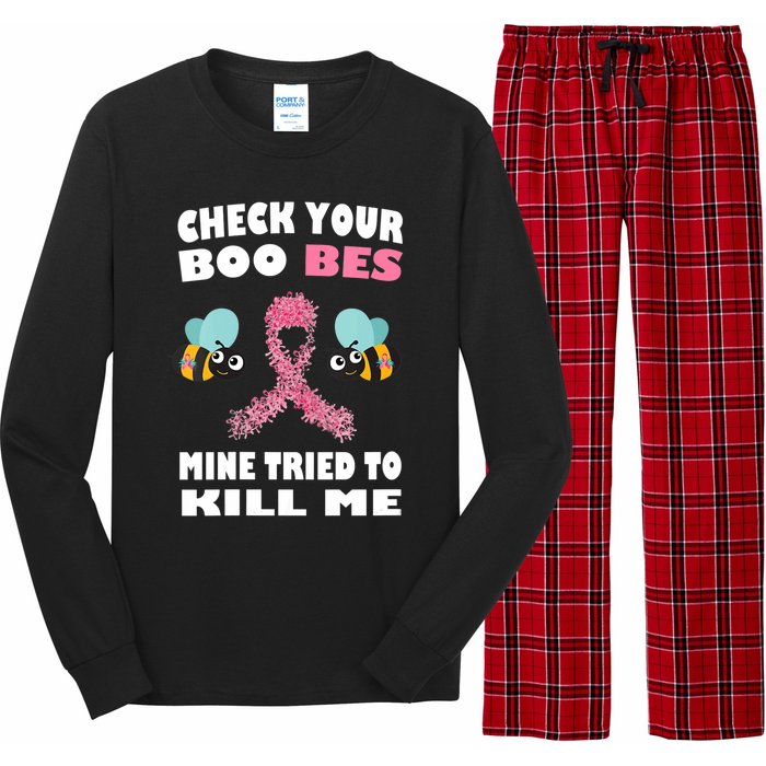 Check Your Boo Bees Mine Tried To Kill Me Funny Mothers Day Long Sleeve Pajama Set