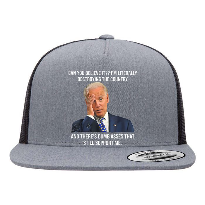 Can You Believe It Im Literally Destroying The Country Joe Biden Flat Bill Trucker Hat