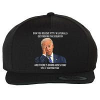 Can You Believe It Im Literally Destroying The Country Joe Biden Wool Snapback Cap