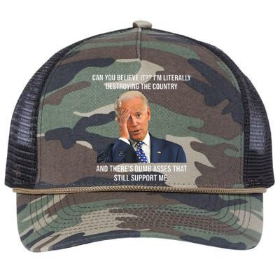 Can You Believe It Im Literally Destroying The Country Joe Biden Retro Rope Trucker Hat Cap