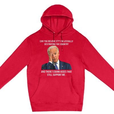 Can You Believe It Im Literally Destroying The Country Joe Biden Premium Pullover Hoodie