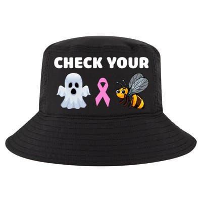 Check Your Boo Bees Funny Breast Cancer Awareness Halloween Gift Cool Comfort Performance Bucket Hat