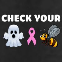 Check Your Boo Bees Funny Breast Cancer Awareness Halloween Gift 7 Panel Mesh Trucker Snapback Hat