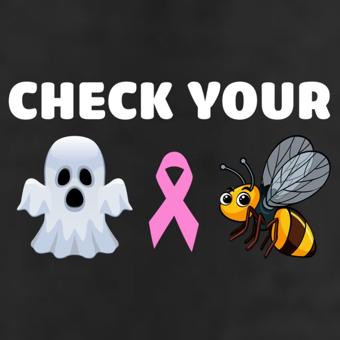 Check Your Boo Bees Funny Breast Cancer Awareness Halloween Gift 7 Panel Mesh Trucker Snapback Hat