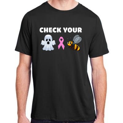 Check Your Boo Bees Funny Breast Cancer Awareness Halloween Gift Adult ChromaSoft Performance T-Shirt