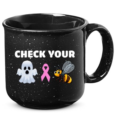 Check Your Boo Bees Funny Breast Cancer Awareness Halloween Gift 15oz Campfire Ceramic Mug