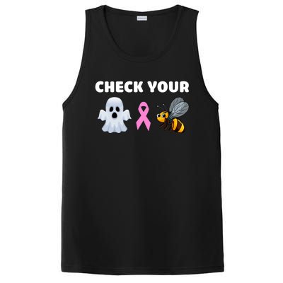 Check Your Boo Bees Funny Breast Cancer Awareness Halloween Gift PosiCharge Competitor Tank