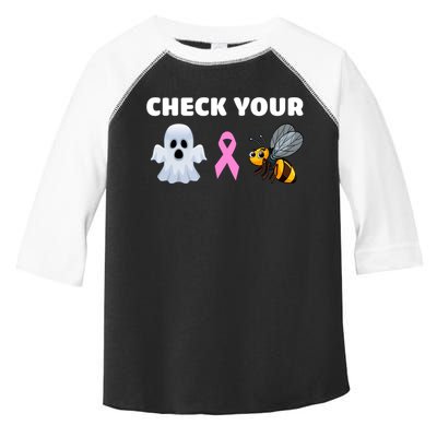 Check Your Boo Bees Funny Breast Cancer Awareness Halloween Gift Toddler Fine Jersey T-Shirt