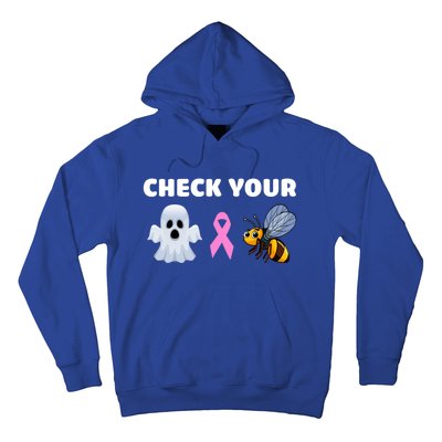 Check Your Boo Bees Funny Breast Cancer Awareness Halloween Gift Hoodie