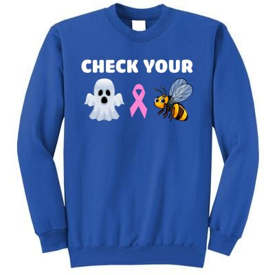 Check Your Boo Bees Funny Breast Cancer Awareness Halloween Gift Sweatshirt