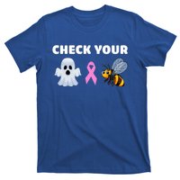 Check Your Boo Bees Funny Breast Cancer Awareness Halloween Gift T-Shirt