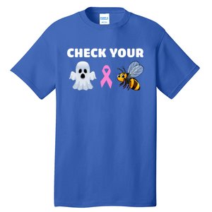 Check Your Boo Bees Funny Breast Cancer Awareness Halloween Gift Tall T-Shirt