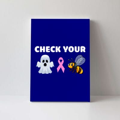 Check Your Boo Bees Funny Breast Cancer Awareness Halloween Gift Canvas