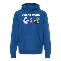 Check Your Boo Bees Funny Breast Cancer Awareness Halloween Gift Premium Hoodie