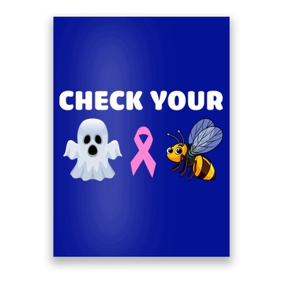 Check Your Boo Bees Funny Breast Cancer Awareness Halloween Gift Poster