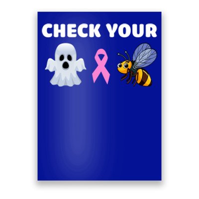 Check Your Boo Bees Funny Breast Cancer Awareness Halloween Gift Poster