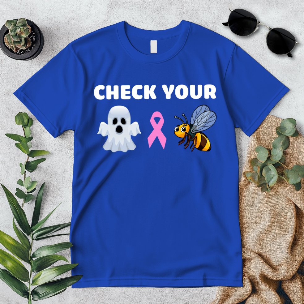 Check Your Boo Bees Funny Breast Cancer Awareness Halloween Gift Premium T-Shirt