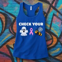 Check Your Boo Bees Funny Breast Cancer Awareness Halloween Gift Womens Tank Top