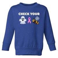 Check Your Boo Bees Funny Breast Cancer Awareness Halloween Gift Toddler Sweatshirt