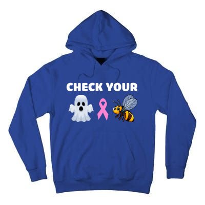 Check Your Boo Bees Funny Breast Cancer Awareness Halloween Gift Tall Hoodie